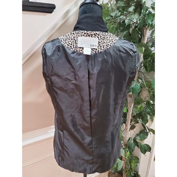 Bar lll Womens Beige Black Leopard Print Long Sleeve Open Front Blazer Jacket S - Picture 7 of 11